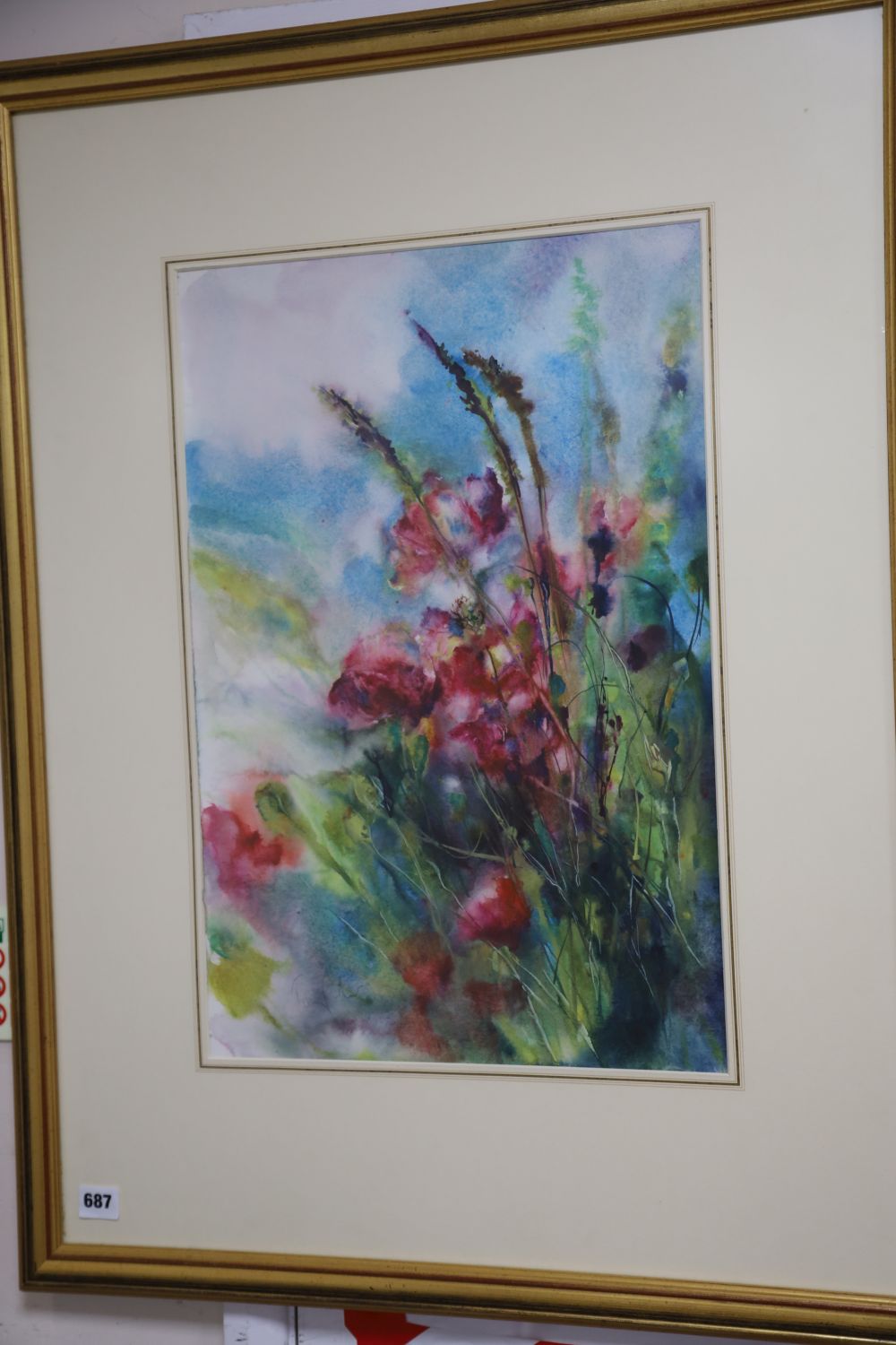 Tony Porter (b.1945), watercolour, Garden Poppies, signed and inscribed verso, Chris Beetles label, 55 x 37cm